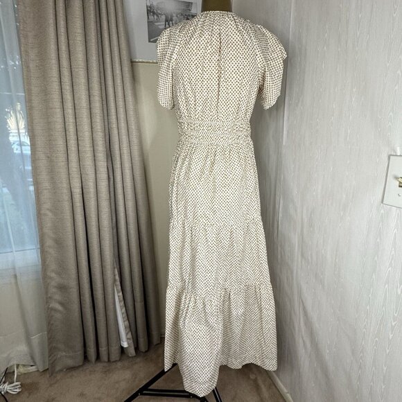 ANTHROPOLOGIE Somerset Puff Sleeve Edition Neutral Motif S Small - Picture 6 of 11